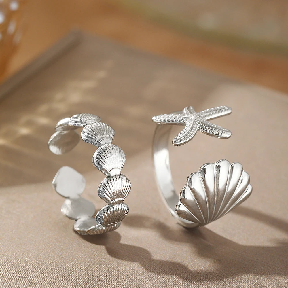 Sea Star And Shell Ring