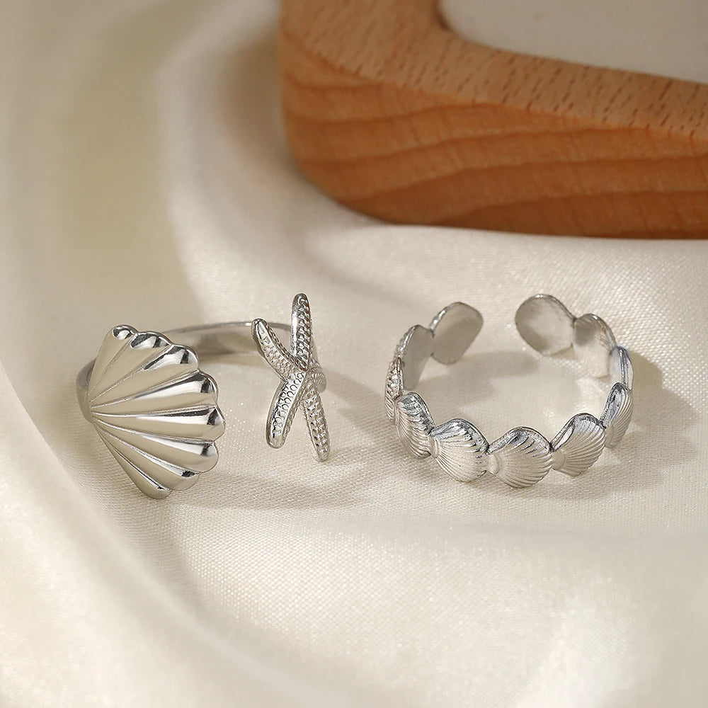 Sea Star And Shell Ring