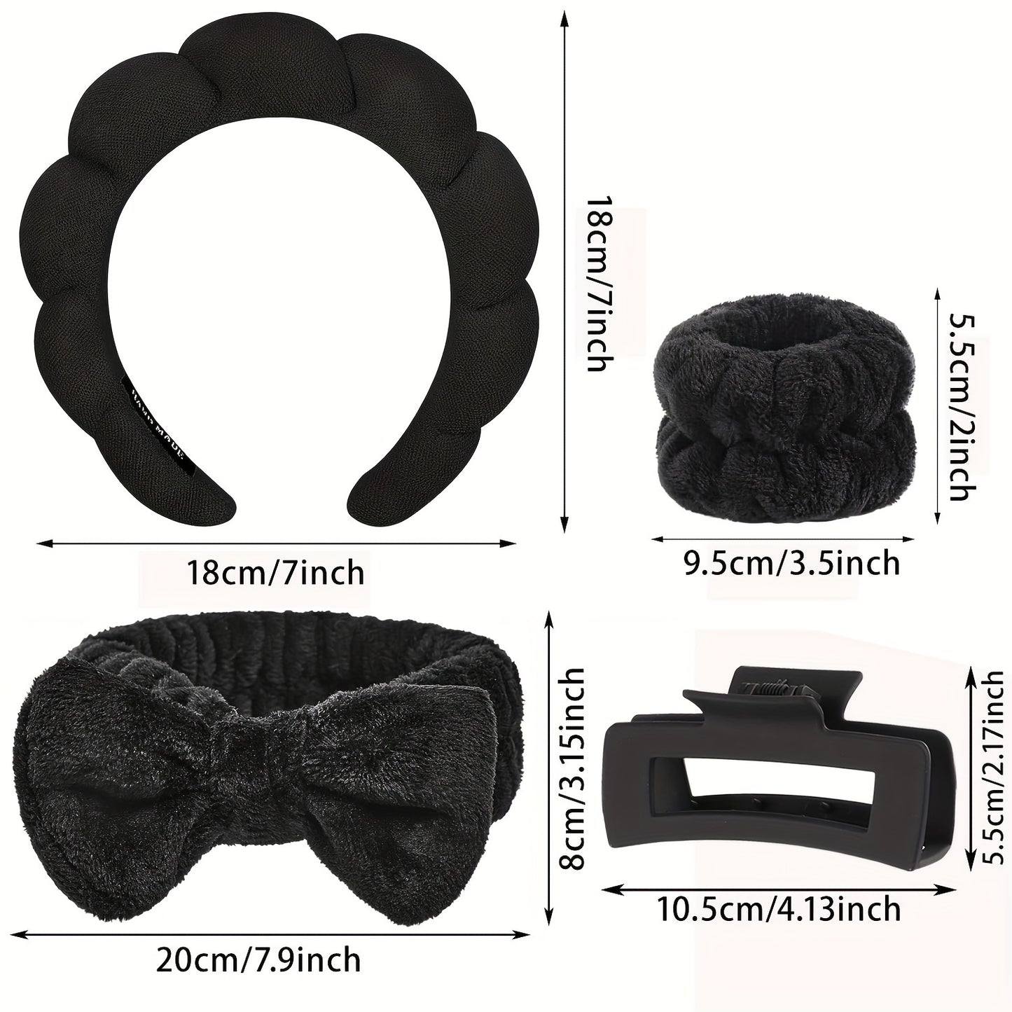 5pcs Spa Headband & Wristband Set