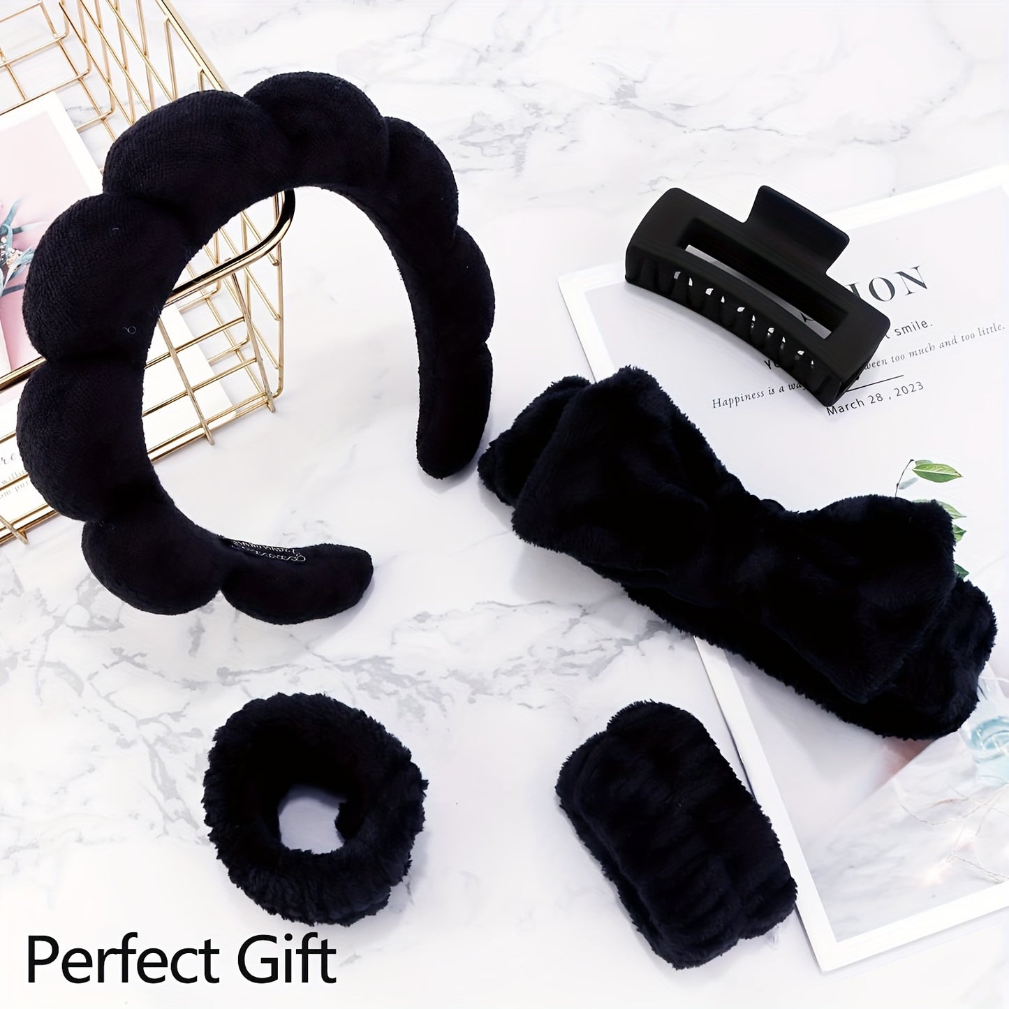 5pcs Spa Headband & Wristband Set