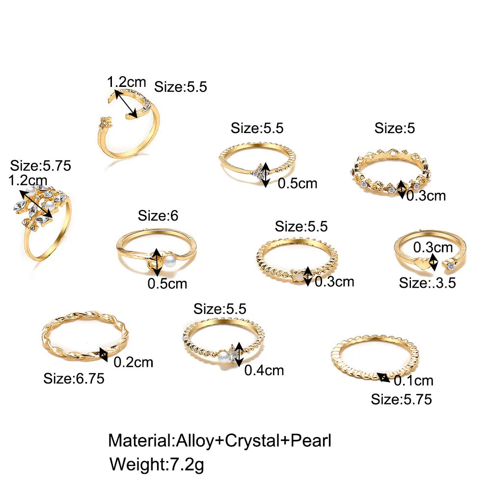 10Pcs Rings Suit