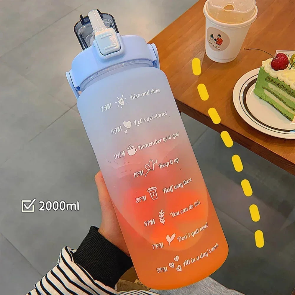 Straw Time Scale Water Bottle