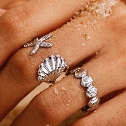 Sea Star And Shell Ring