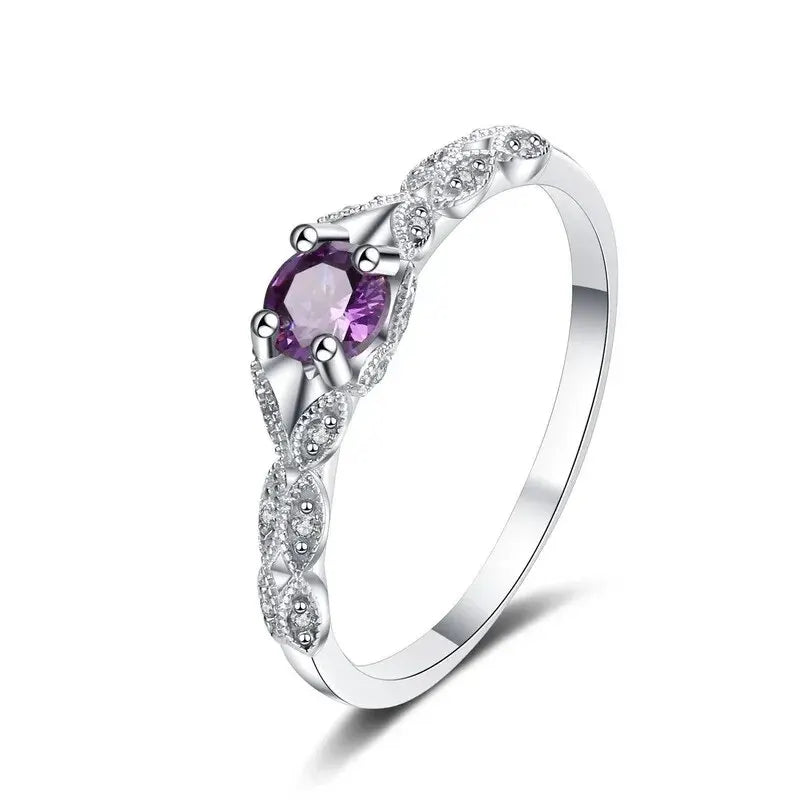 Amethyst Zirconia Ring